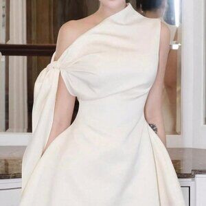 Apricot Elegant Women's Tie-Shoulder Sleeveless Minimalist Short Shift Dress